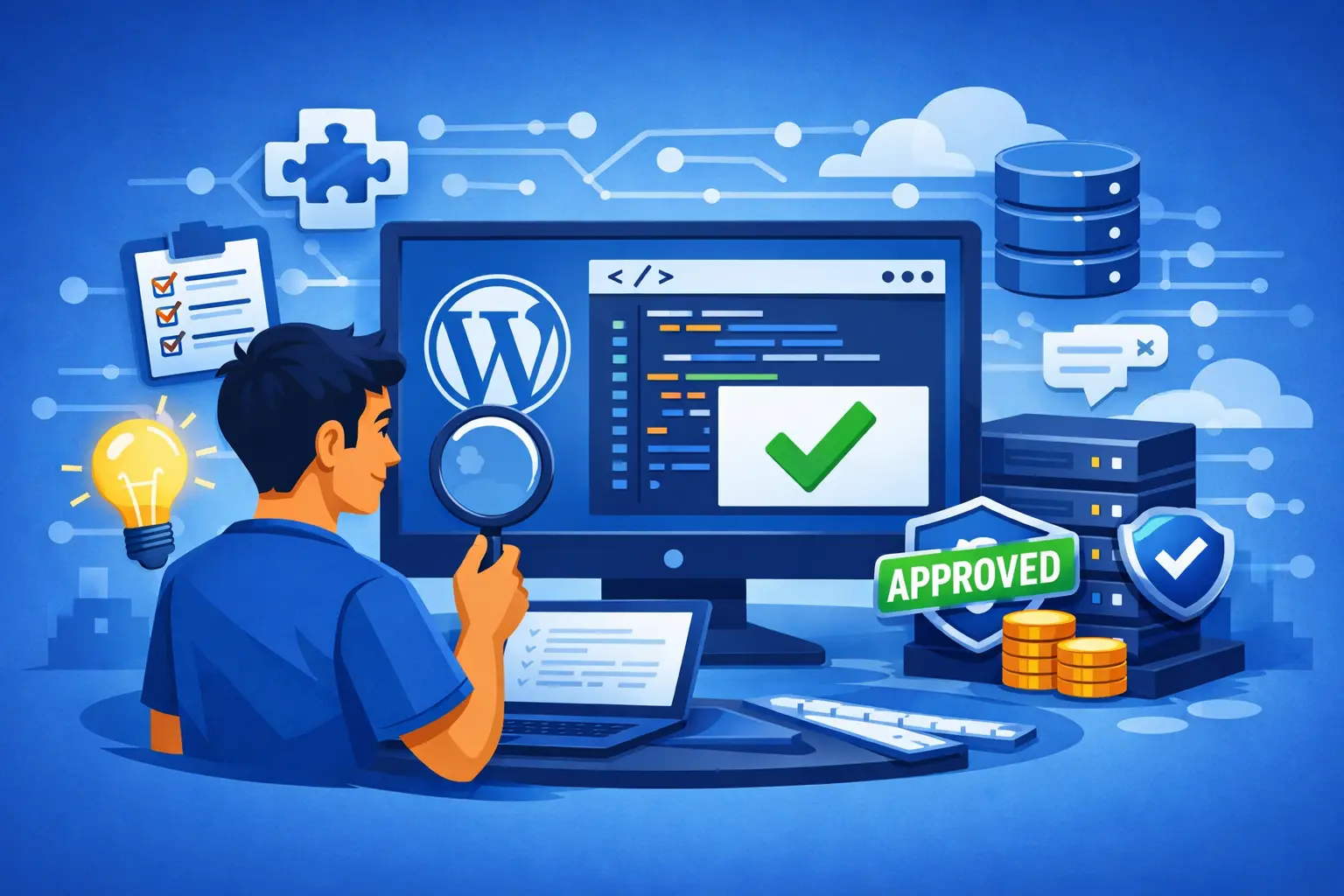 Un web developer analizza il suo plugin WordPress che viene approvato